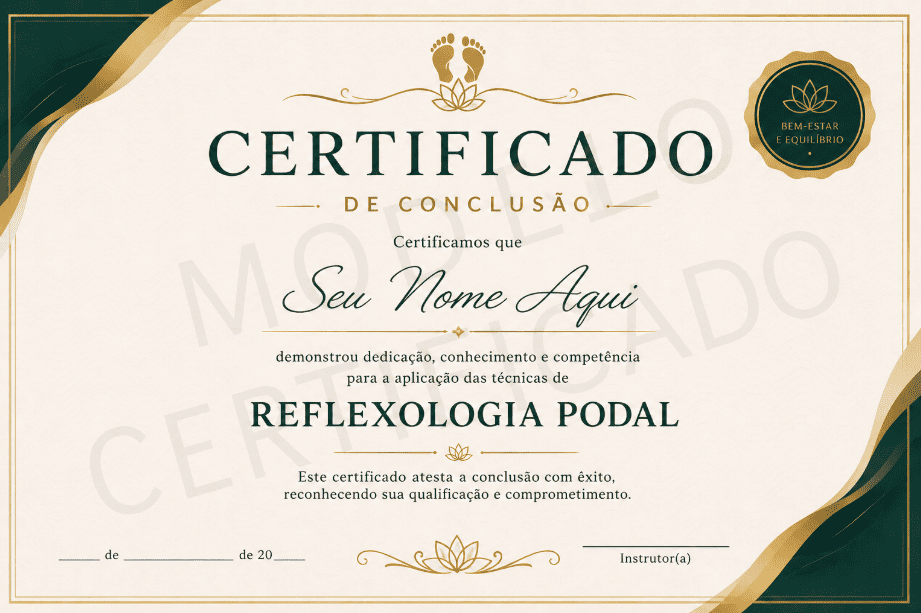 Certificado de Conclusão – Aprenda Reflexologia Podal